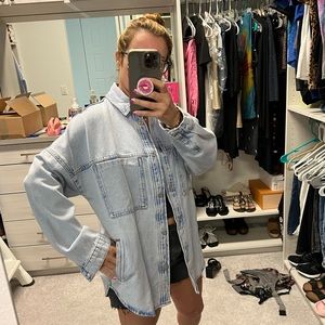 Zara Oversized denim shacket XS